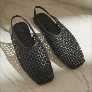 ZARA HOME braided leather slingback ballet flats size 7.5 EU38